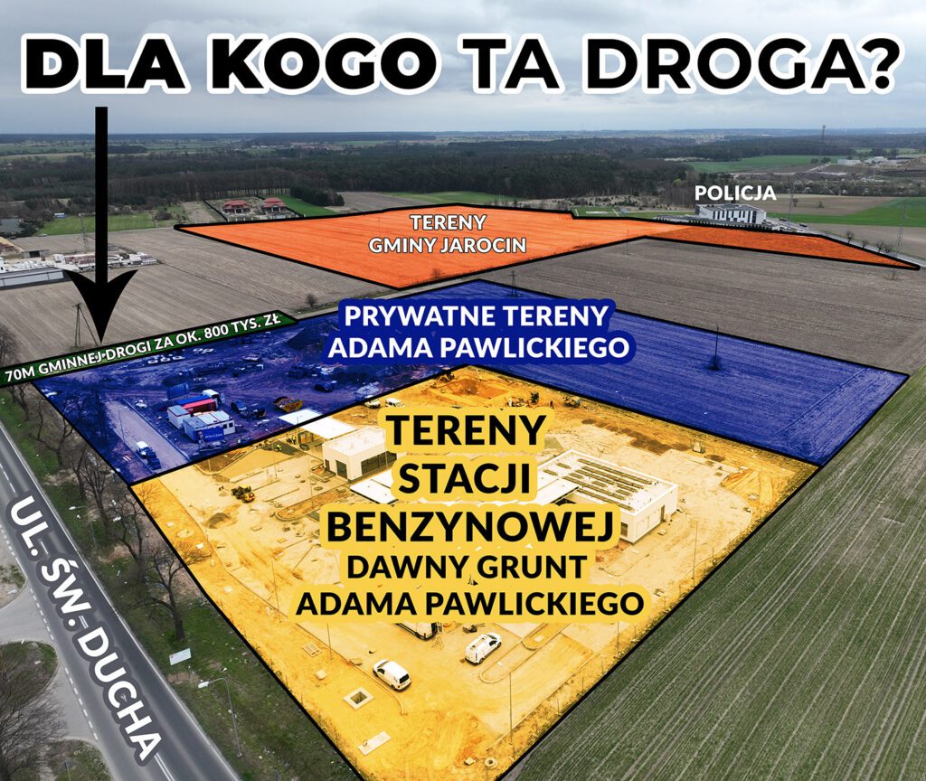 dla kogo ta droga - działki gminy a Adama Pawlickiego